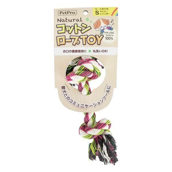 （まとめ）ペットプロ ナチュラルコットンロープTOY レインボー Sサイズ〔×20セット〕
