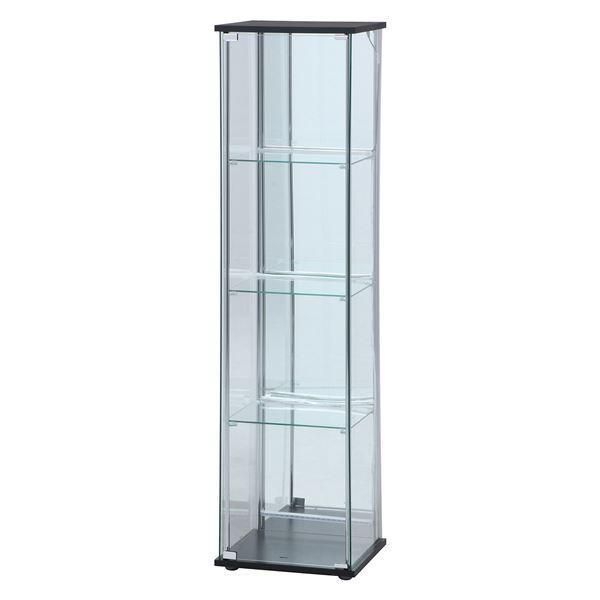 コレクションケース 約幅42.5×奥行36.5×高さ162cm 4段 ブラック 強化ガラス LED ディスプレイケース リビング