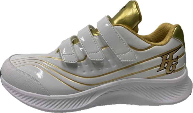 新品 HI-GOLD ハイゴールド ベースボール トレーニングシューズ PU-1100GB ホワイト×ゴールド WHITE×GOLD 3本ベルトタイプ 29.0cm