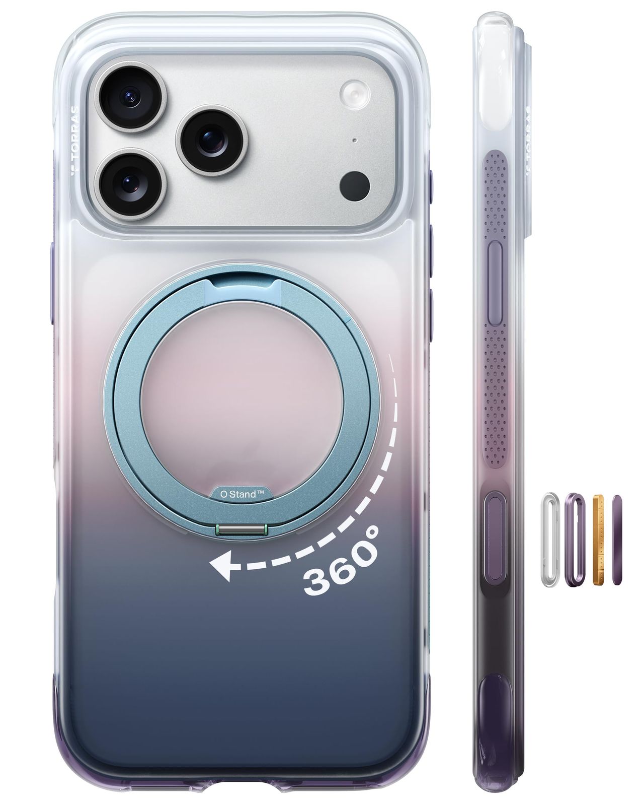新品 TORRAS iPhone 17 Pro 用 ケース Ostand O3 Air【エアバッグ保護・365日】 MagSafe対応 360°回転スタンド 縦横両対応 ワイヤレス充電 日常の記録・撮影に最適 軽量 耐衝撃 指紋防止 フジ・グラデパーブル 10,309円