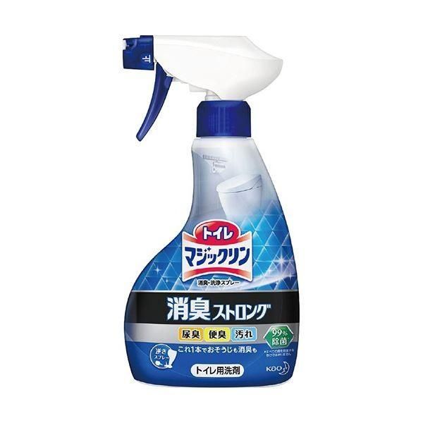 (まとめ)花王 トイレマジックリン消臭・洗浄スプレー 消臭ストロング 本体 400ml 1本〔×10セット〕