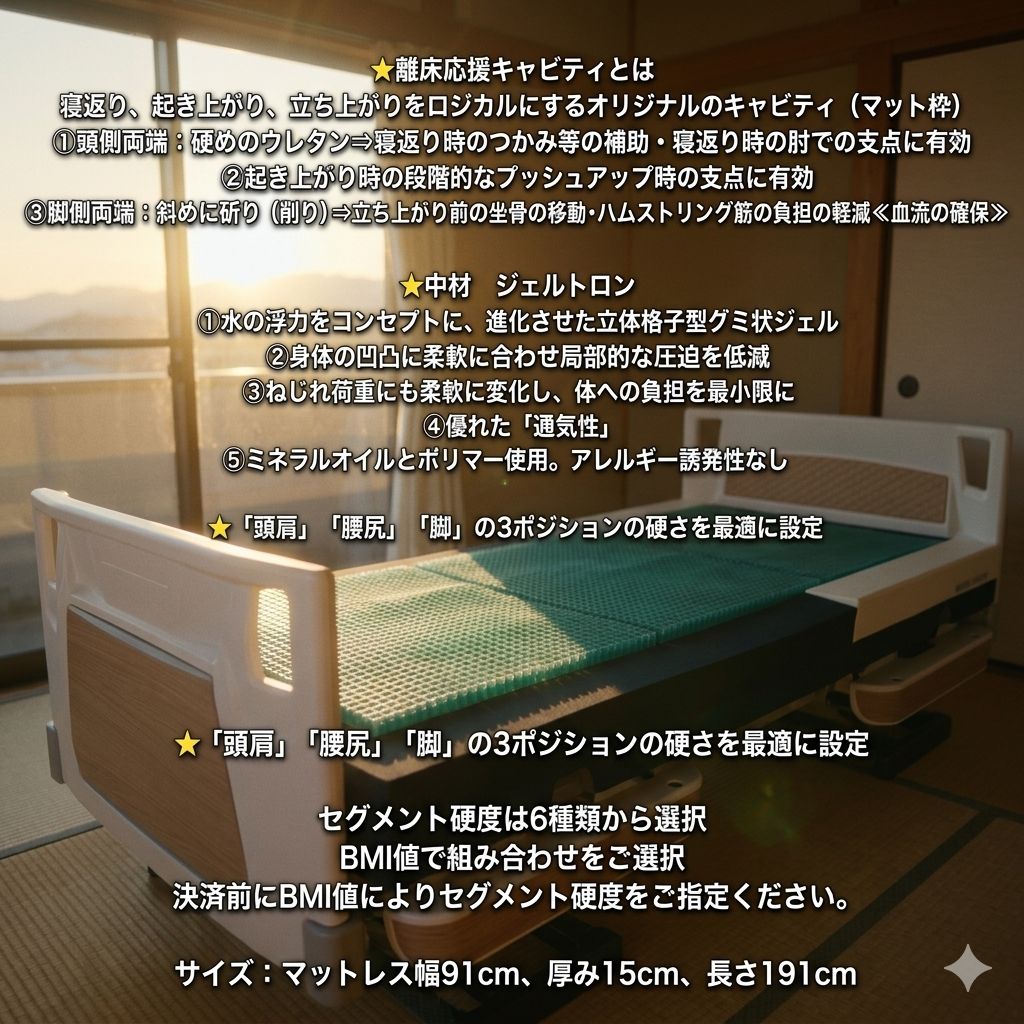介護用マットレス　ジェルトロン『スーパーエクシード』 離床応援キャビティ仕様