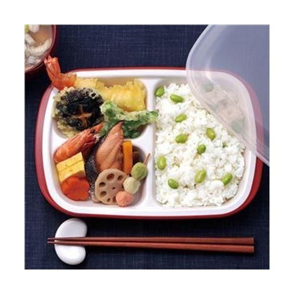（まとめ）小森樹脂 フタ付ランチプレート「楽弁」角型 濃茶 1個〔×10セット〕