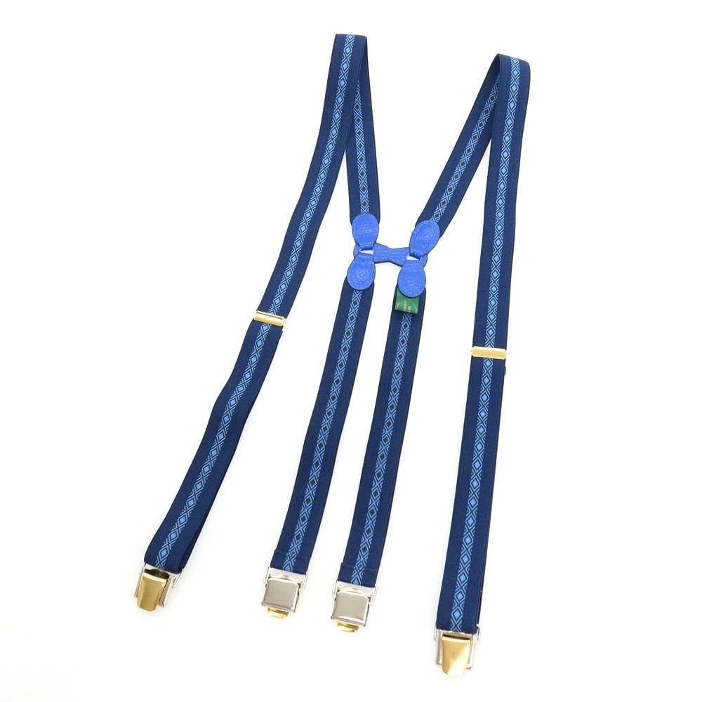 【中古】リベラーノ&リベラーノ LIVERANO&LIVERANO ゴム×レザー サスペンダー ネイビー【メンズ】