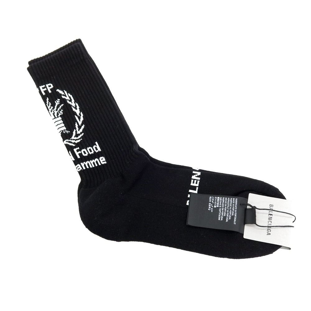 【中古】【未使用】バレンシアガ BALENCIAGA コットンナイロンポリウレタン WFP ソックス 靴下 ブラック【サイズL（26～28cm）】【メンズ】