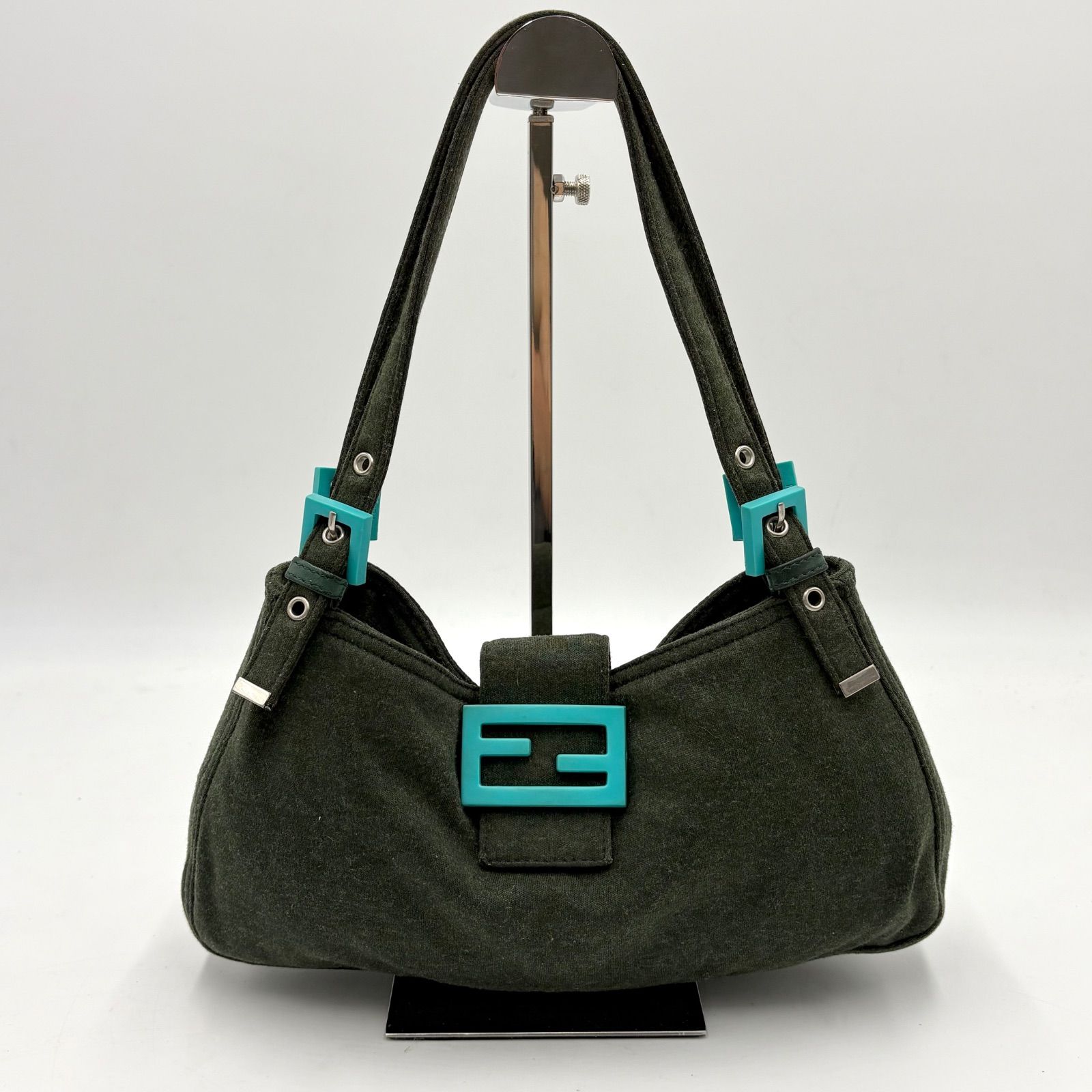 良品◎FENDI フェンディ コットンジャージー マンマバケット FF金具 
