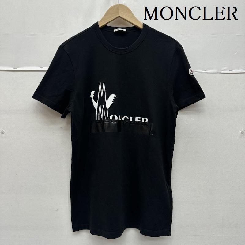 美品】モンクレール フロントロゴ プリントTシャツ ブラック S 黒 