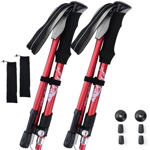 トレッキングポール 登山 杖 折りたたみ 軽量アルミ製 2本セット アウトドア ウォーキング ステッキ ポール 山 ハイキング 収納バッグ付き