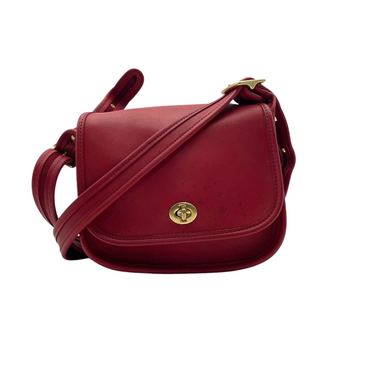 良品 コーチ COACH オールドコーチ ショルダーバッグ クロスボディ レザー 本革 レッド 赤 斜め掛け可 肩掛け ポシェット ターンロック ビンテージ レトロ エレガント 上品 シンプル カジュアル デイリー トラベル 旅行  レディース S96 COACH - 良品 コーチ COACH オールドコーチ ショルダーバッグ クロス