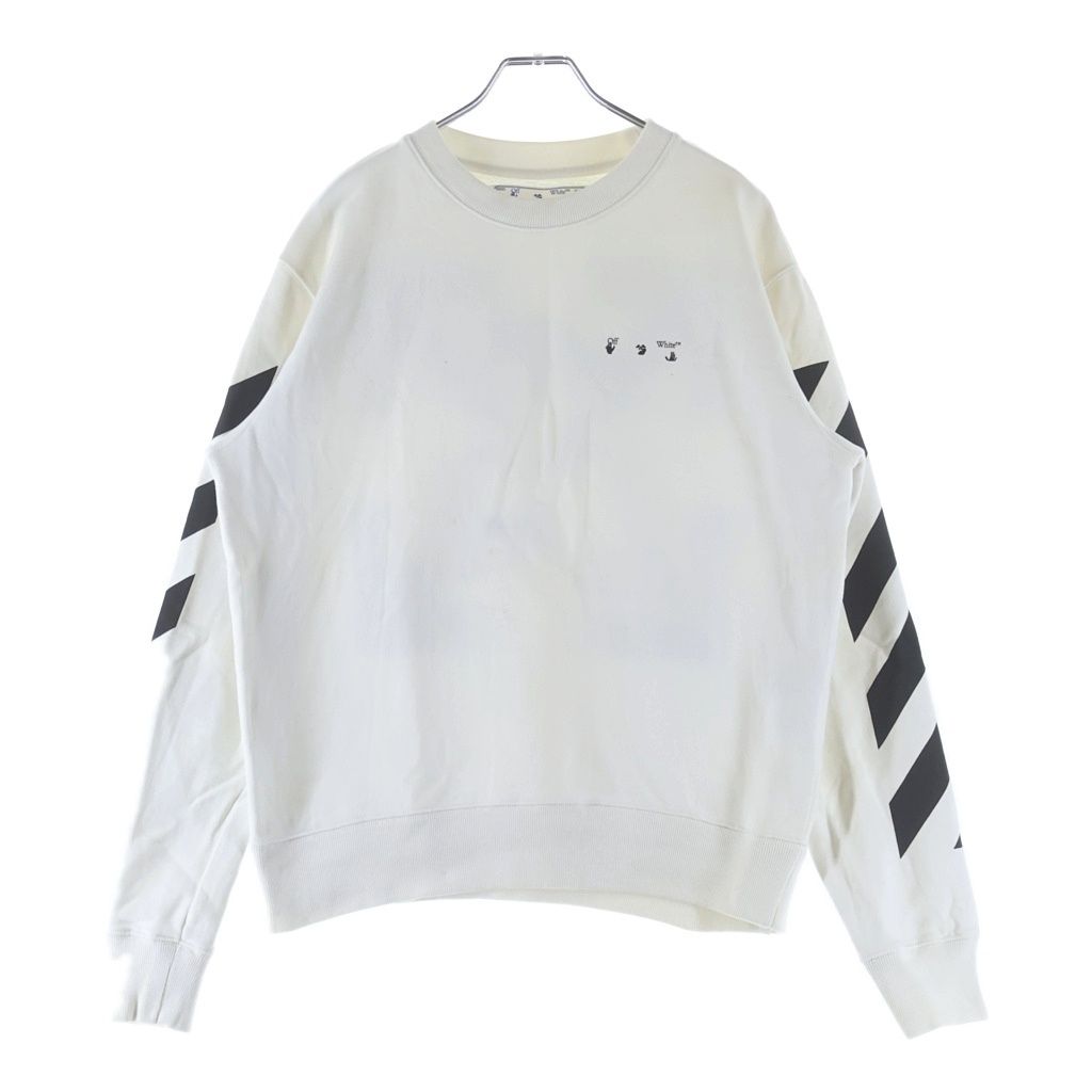 OFF-WHITE オフホワイト Arrows Sweater フロントロゴ バックアロープリント クルーネックトレーナー スウェットシャツ OMBA025F20FLE006 ホワイト メンズ OFF-WHITE (オフホワイト) Arrows Sweater フロントロゴ バック