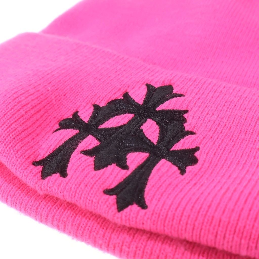 CHROME HEARTS (クロムハーツ) Cemetery Cross Beanie Neon Pink 