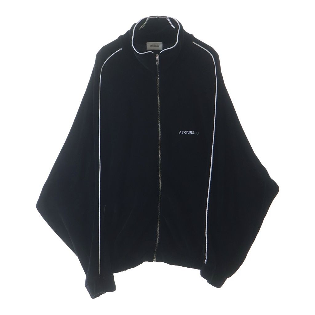 ASKYURSELF (アスクユアセルフ) VELOUR TRACK JACKET フロントロゴ刺繍 