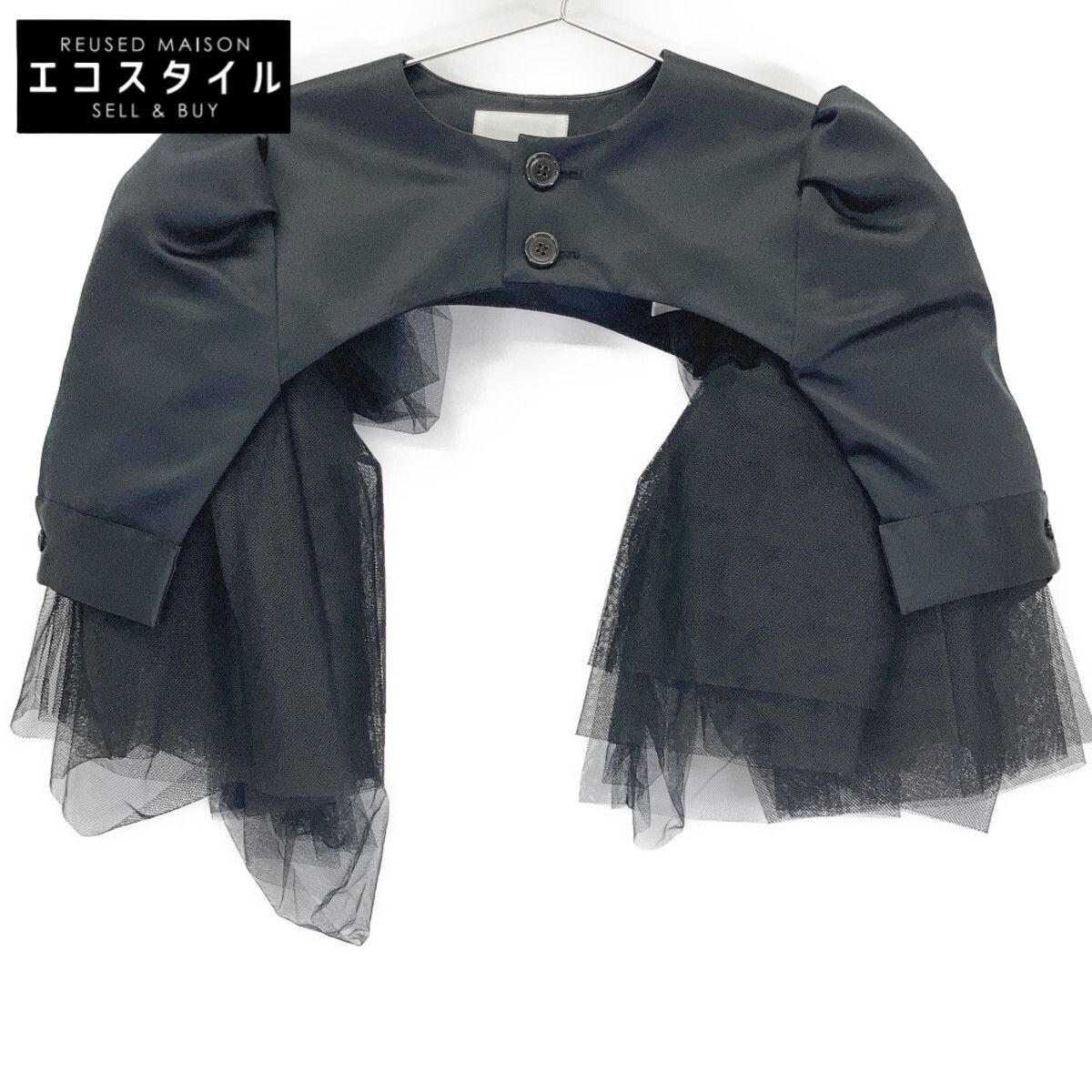 noir kei ninomiya ノワール ケイ ニノミヤ 23年 3MｰB012 ﾌﾞﾗｯｸ ﾁｭｰﾙ切り替え ﾚｲﾔｰﾄﾞﾄｯﾌﾟｽ XS