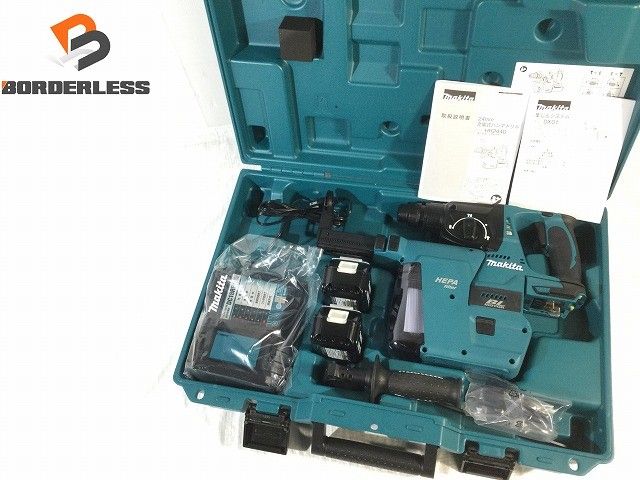 ☆未使用品☆makita マキタ 18V 充電式ハンマドリル HR244DRGXV 集じんシステム(DX01) バッテリー2個(18V 6.0Ah) 充電器 ケース付128112
