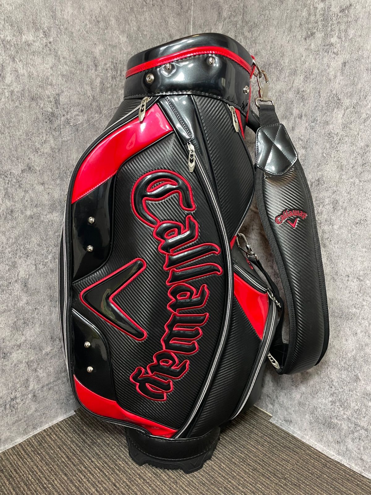 Callaway キャディバッグ ブラック/レッド/シルバー Callaway キャロウェイ キャディバッグ ブラック/レッド フード