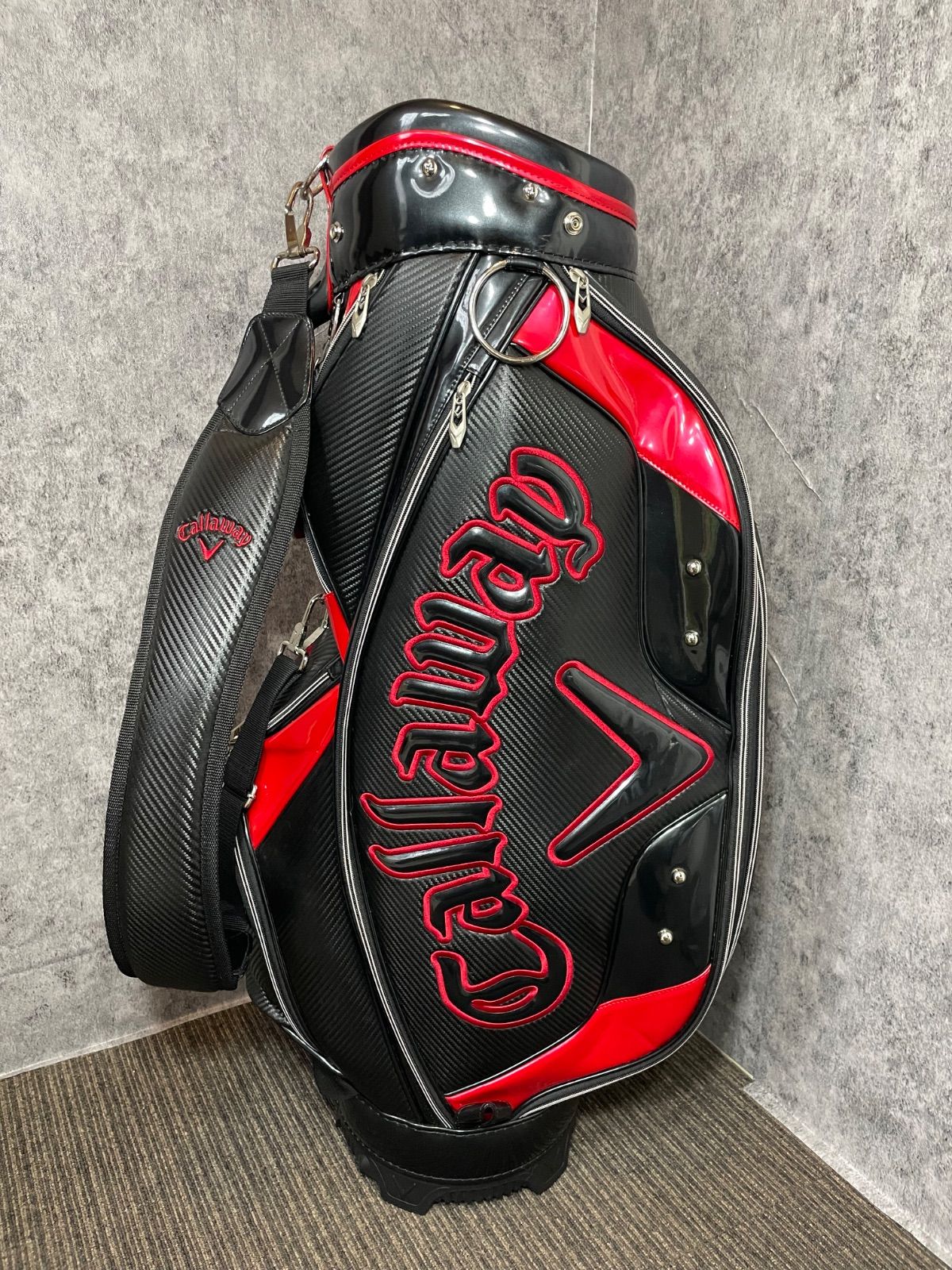 Callaway キャディバッグ 黒/赤 Callaway キャロウェイ キャディバッグ ブラック/レッド フード