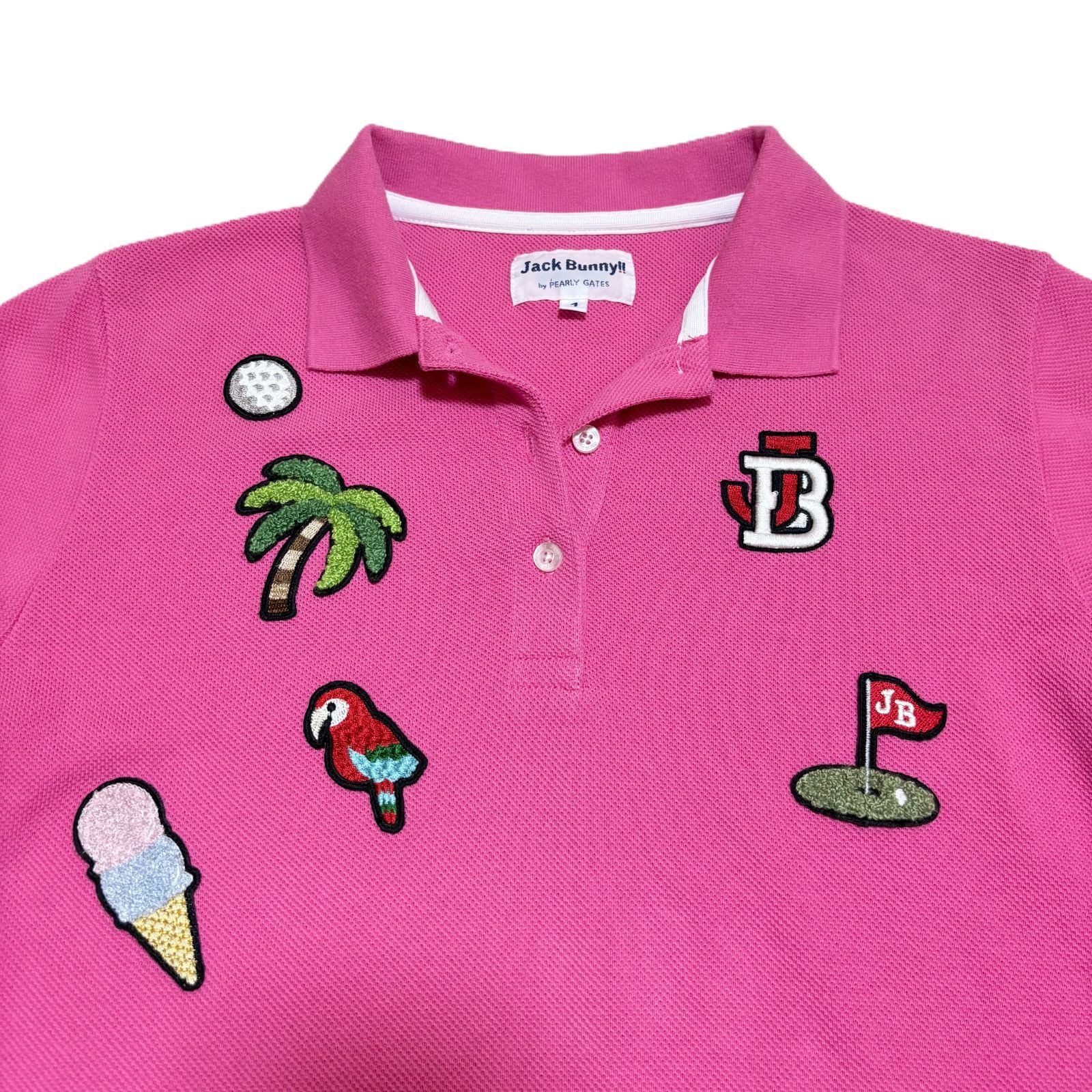 美品】Jack Bunny!! ジャックバニー ポロシャツ レディース 1 M ピンク