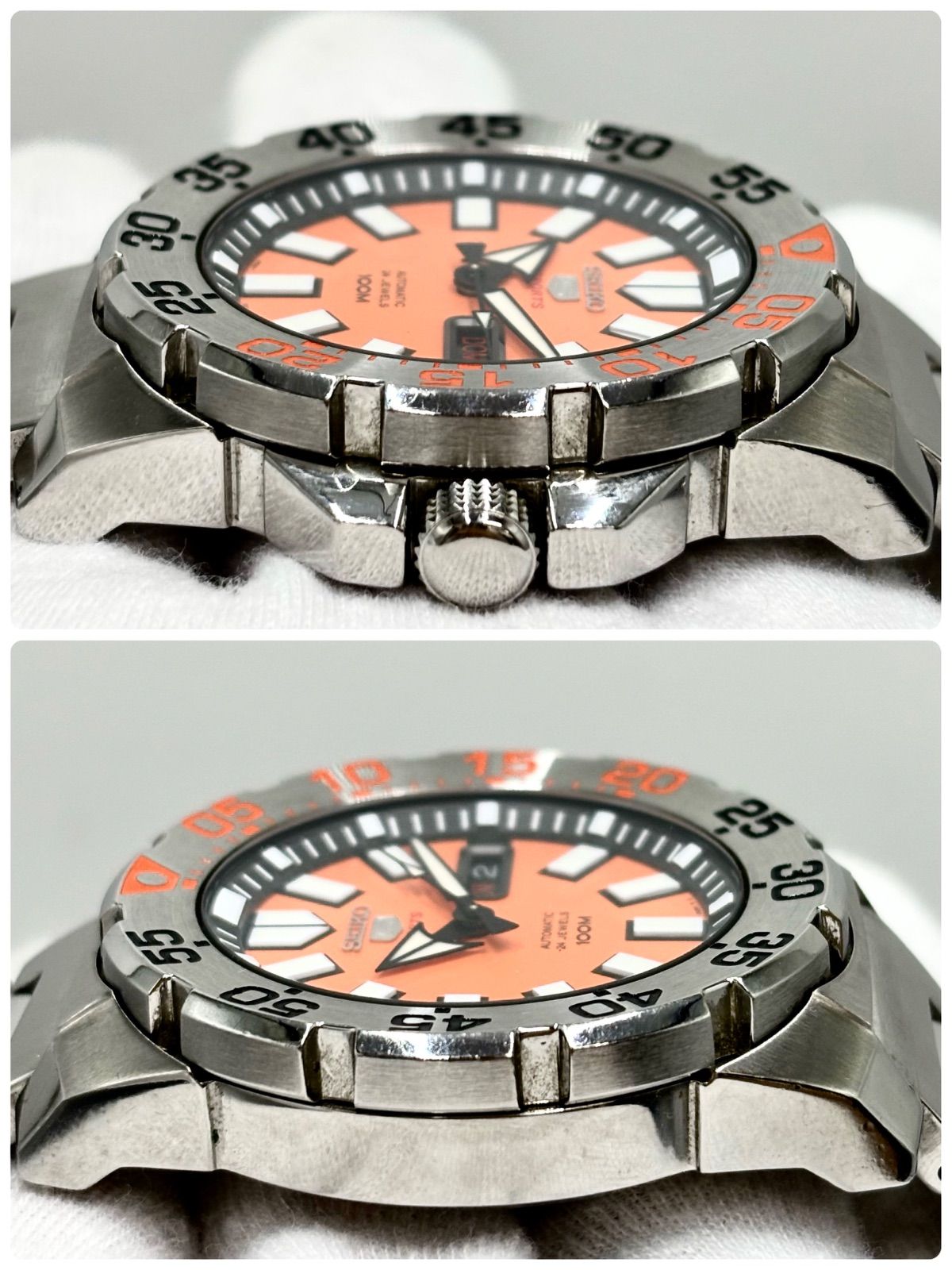 稼働/純正ブレス】SEIKO 5/セイコーファイブ オレンジモンスター 
