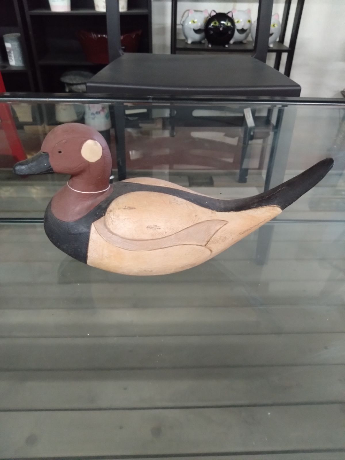 木製カモ置物 バードデコイ 鳥オブジェ ナチュラル インテリア