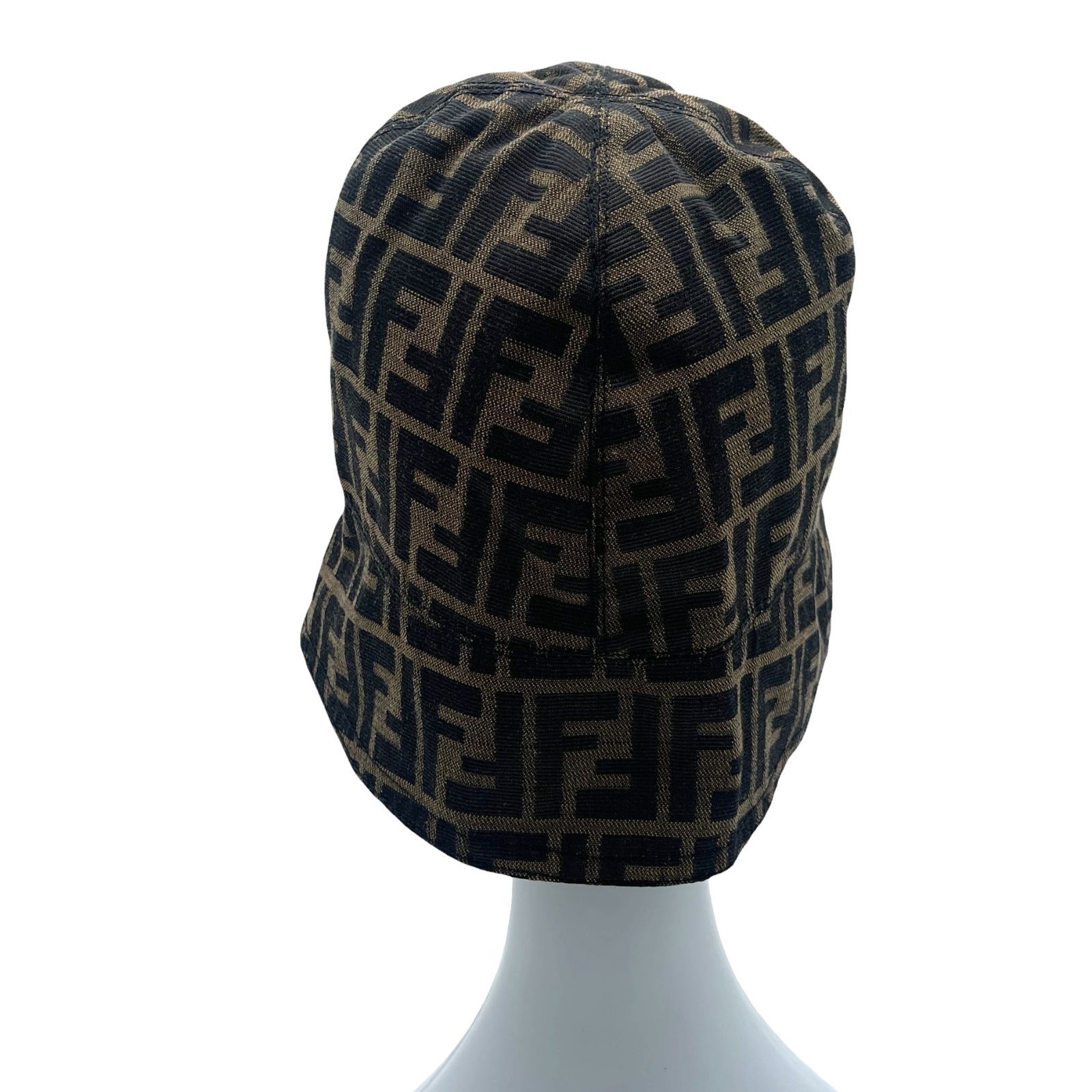 FENDI フェンディ バケットハット 帽子 ズッカ柄 総柄 ロゴ ブラウン