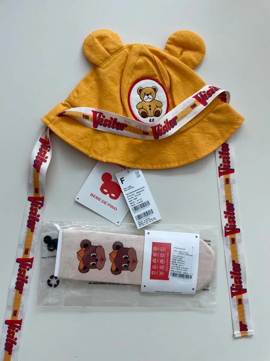BEBE DE PINO ベベデピノ テオニーハイソックス 100サイズ + BEBE DE PINO ベベデピノ パミエクマ帽子
