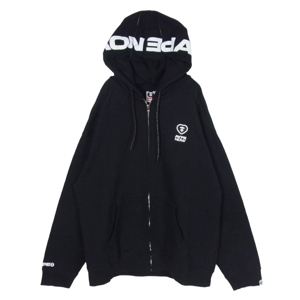 A BATHING APE アベイシングエイプ AAPSWMC345XXN AAPE エーエイプ ape head zip-up hoodie フードロゴプリント ジップアップ パーカー フーディ ブラック系 XXL【中古】 A BATHING APE アベイシングエイプ AAPSWMC345XXN AAPE エーエイプ ape