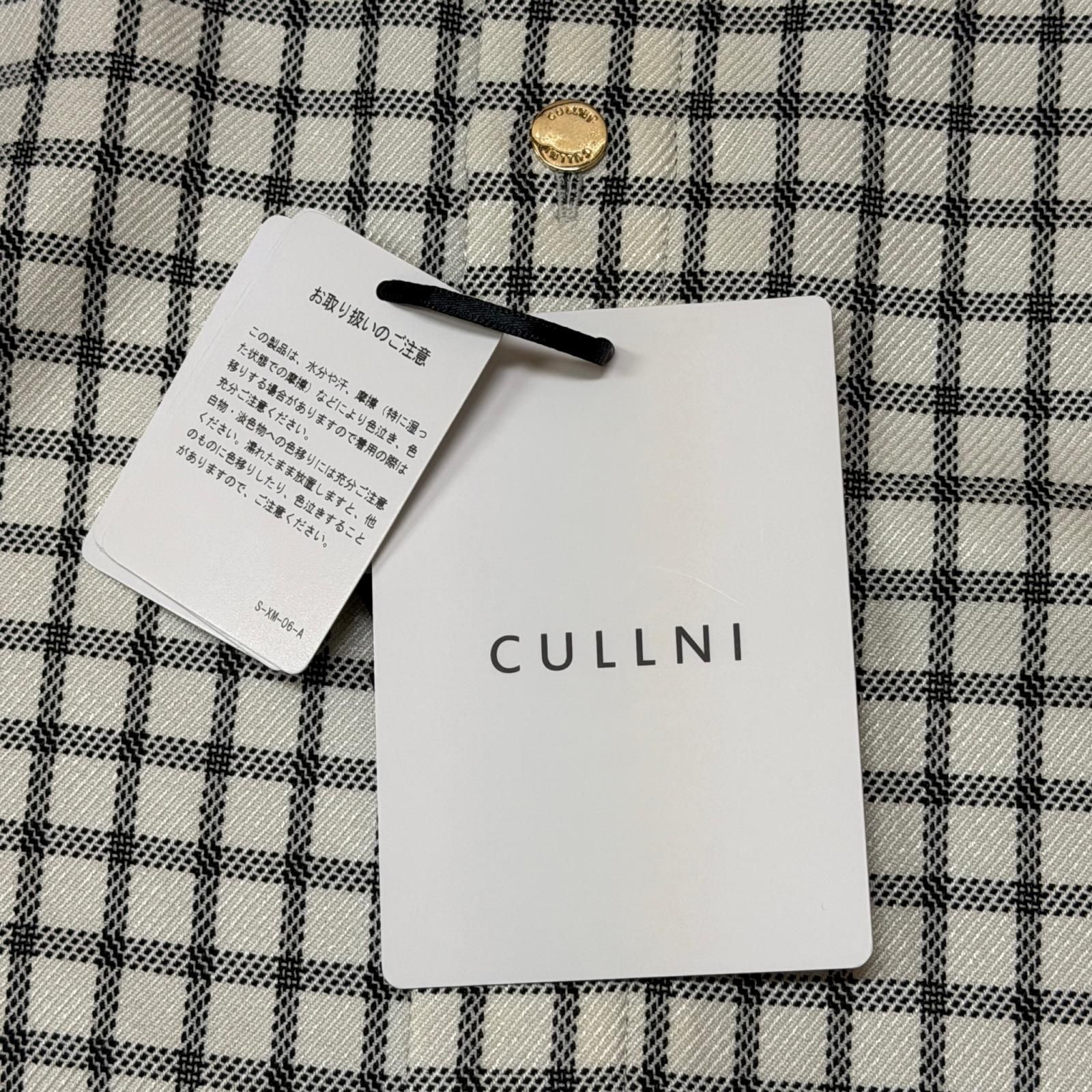 参考上代37400円 未使用 CULLNI 25SS Check Asymmetrical Stripe Short