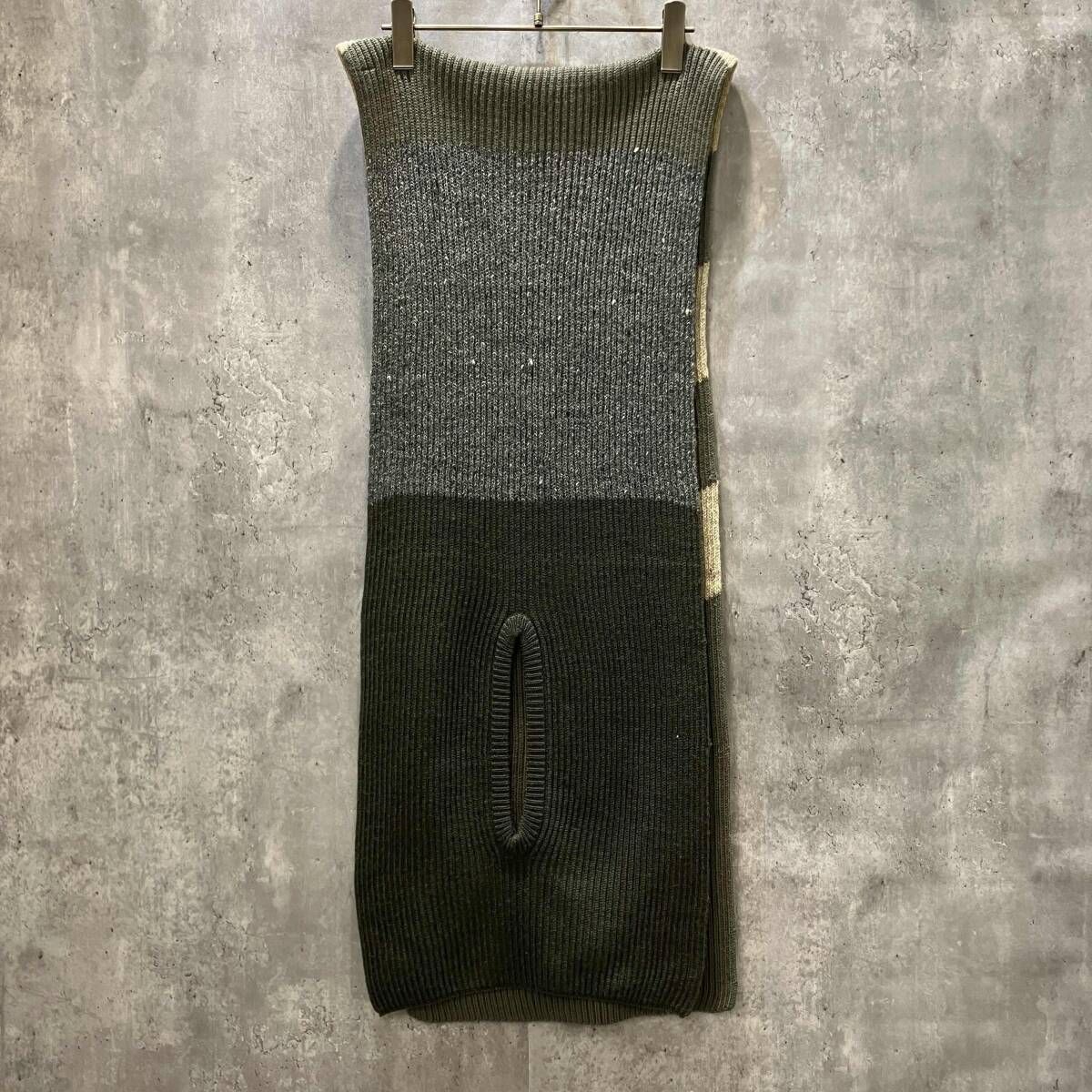 80s ISSEY MIYAKE MEN マフラー シルク混ウール 筆タグ マルチカラー イッセイミヤケメン