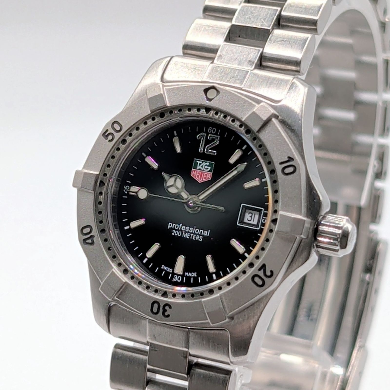 TAG HEUER Professional 2000 Watch quartz Ladies Silver Black dial