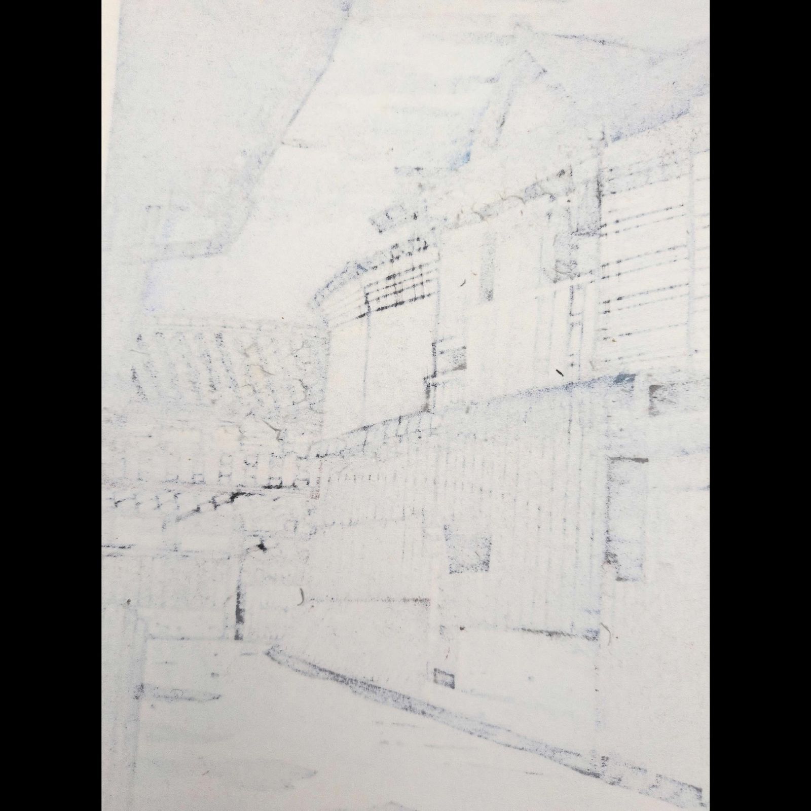 真作]創作版画 西嶋勝之先生木版画「雪もよい」サインあり 無限定