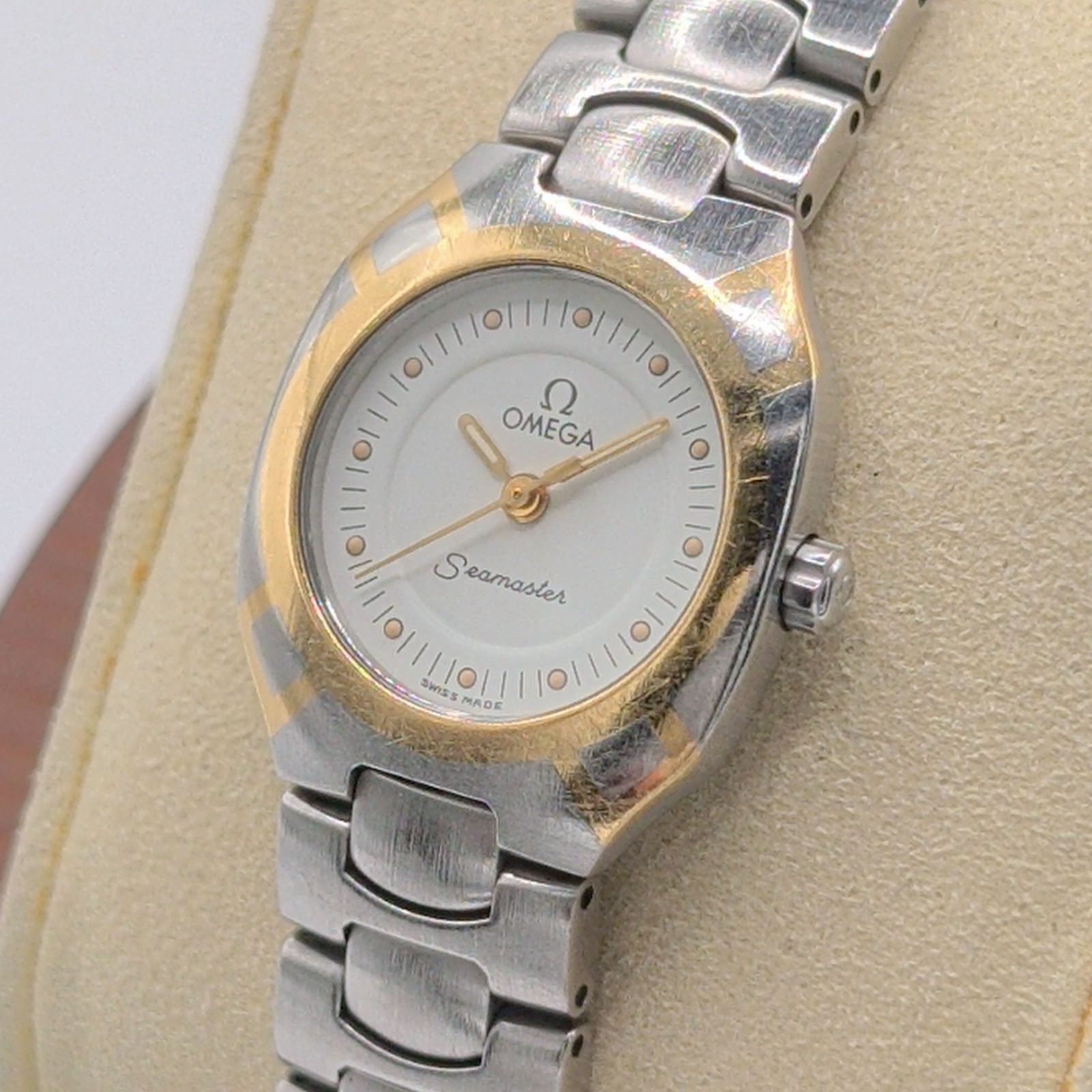 OMEGA Seamastrer Watch Quartz Ladies Square Gold Gold dial Y2K 
