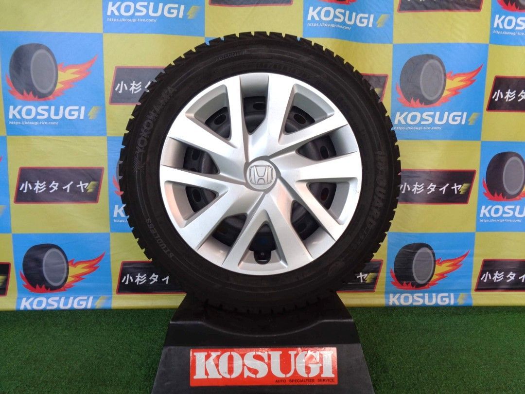 155/65R14　ヨコハマ　アイスガードIG52C　4.5-14　4Ｈ100　+45　N-BOX純正鉄　中古スタドレスセット　4本【R00224】