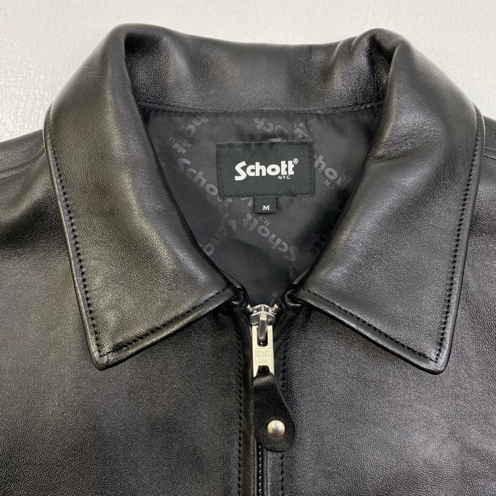 【加古川店】 中古 schott | ショット レザー LEATHER TRACKER JACKET 782-5950014 ブラック サイズ：M 【93】 加古川店】 中古 schott | ショット レザー LEATHER TRACKER JACKET