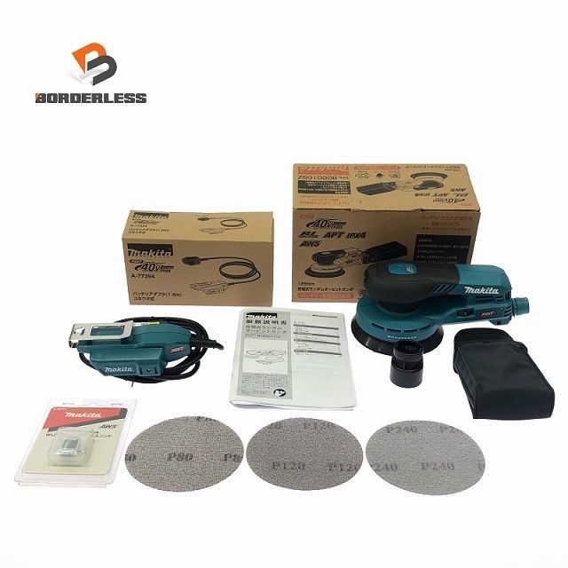 ☆未使用品 3点セット☆makita マキタ 充電式ランダムオービットサンダ BO001CGZ バッテリアダプタ ワイヤレスユニット付き127729