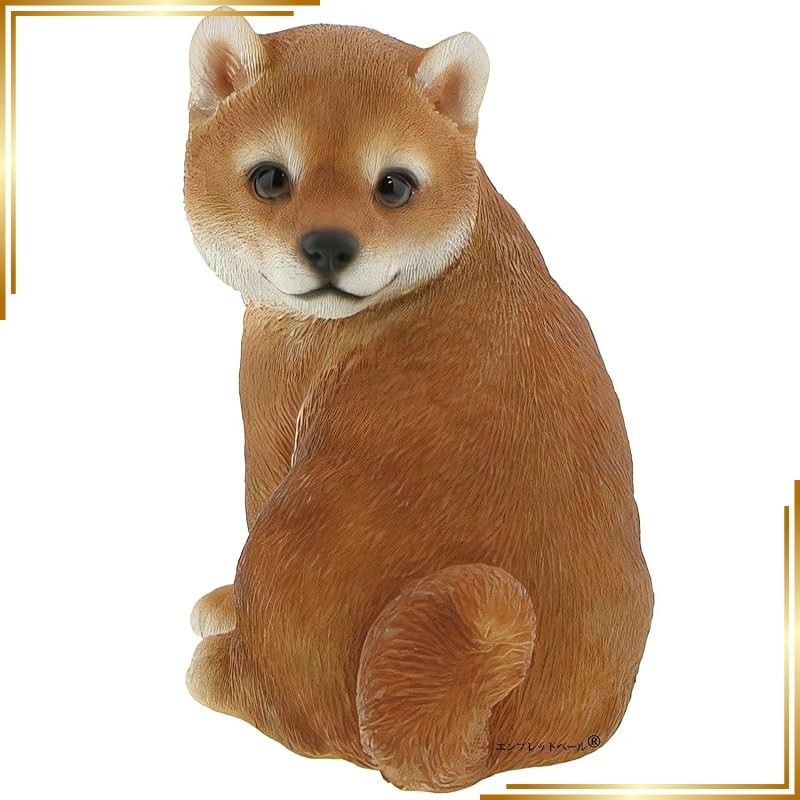 【新品】 リアルすぎてドキッとするほど本物そっくりな犬の ガーデンオーナメント 振り返りポーズ 呼んだ？ 赤柴 シバ 犬好きな人へのプレゼント オブジェ 置物 エンプレットベール 0