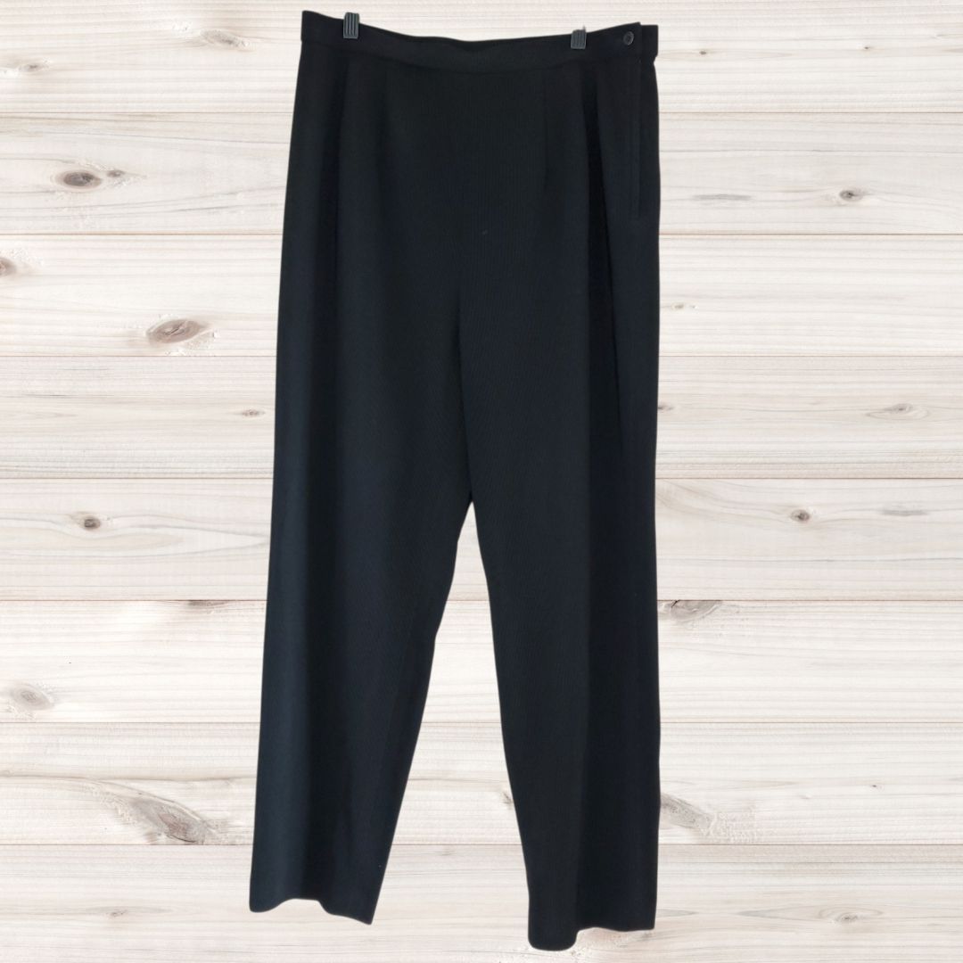 B2120 Vintage Vintage Co., Ltd. Inoue Tadashi Casual Pants Trousers (Size 17) Black/Black Plain Simple Minimalistic Norm Core Wearable Straight Large/Over/Big Size Made in Japan