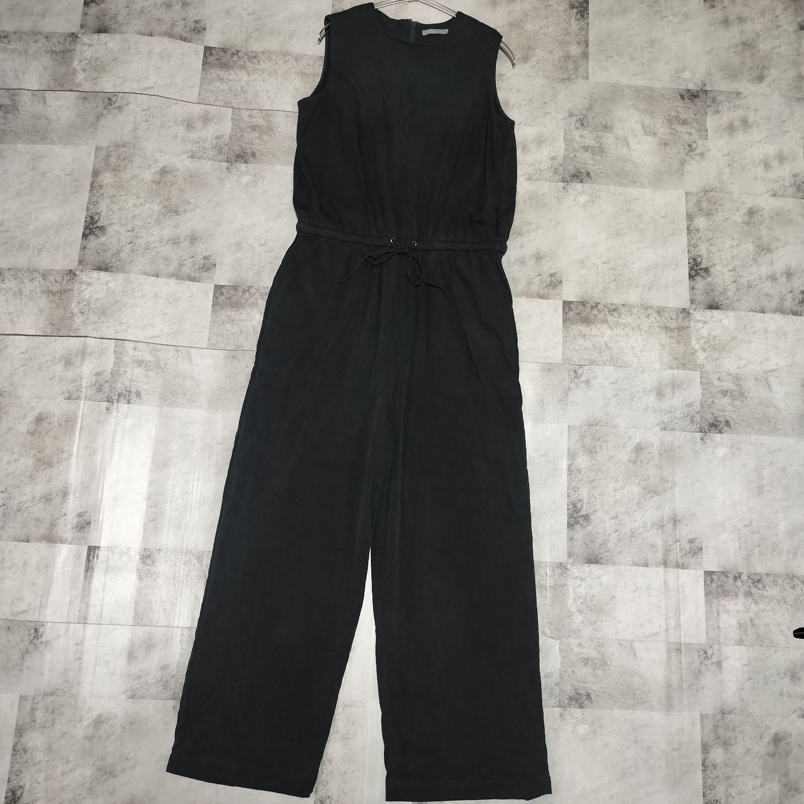 シルク混】theory luxe 38 M相当 EVI ブラック 黒色 オールインワン 