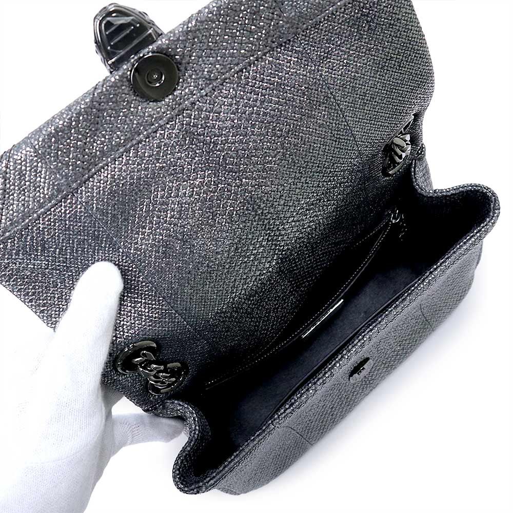 ブルガリ セルペンティ カボション 2Way チェーン ショルダーバッグ 斜め掛け カルングレザー シルバー グレー シルバー金具 290237 BVLGARI（新品・未使用品） 新品・未使用品】ブルガリ BVLGARI セルペンティ カボション 2Way