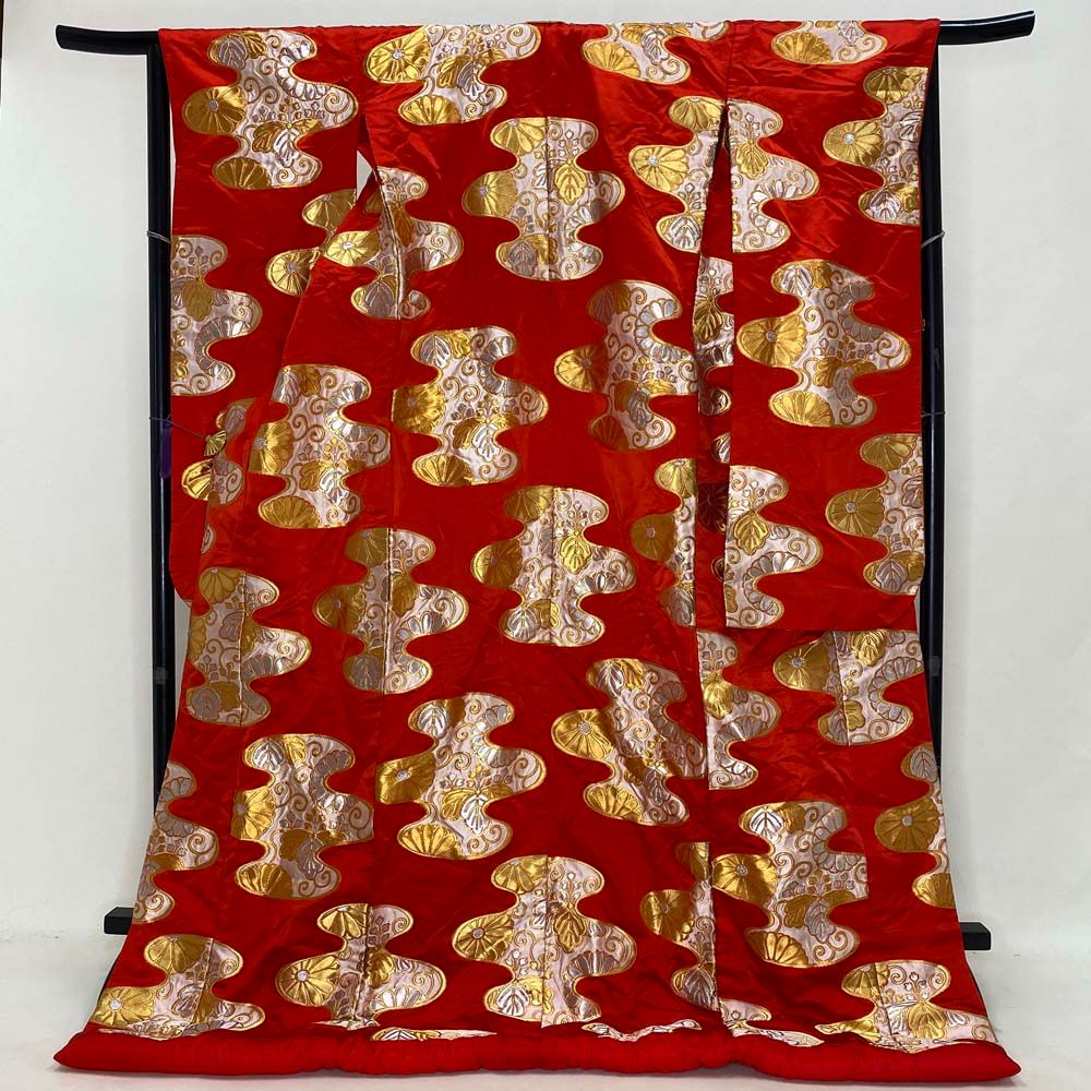 色打掛 正絹 刺繍 赤 金 打掛 花嫁衣裳 婚礼 リサイクル 中古 