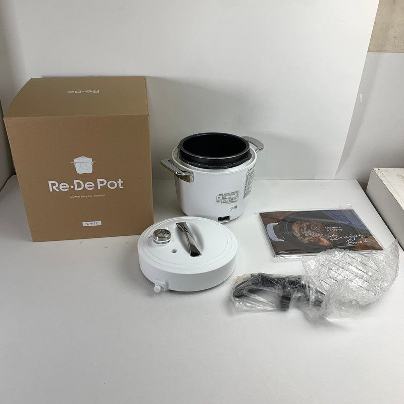 【中古品】 Re De Pot 電気圧力鍋 2L EPC01A-20WT 料理 圧力鍋 通電確認済 キズ・汚れあり 【098-260503-io-05-fuz】