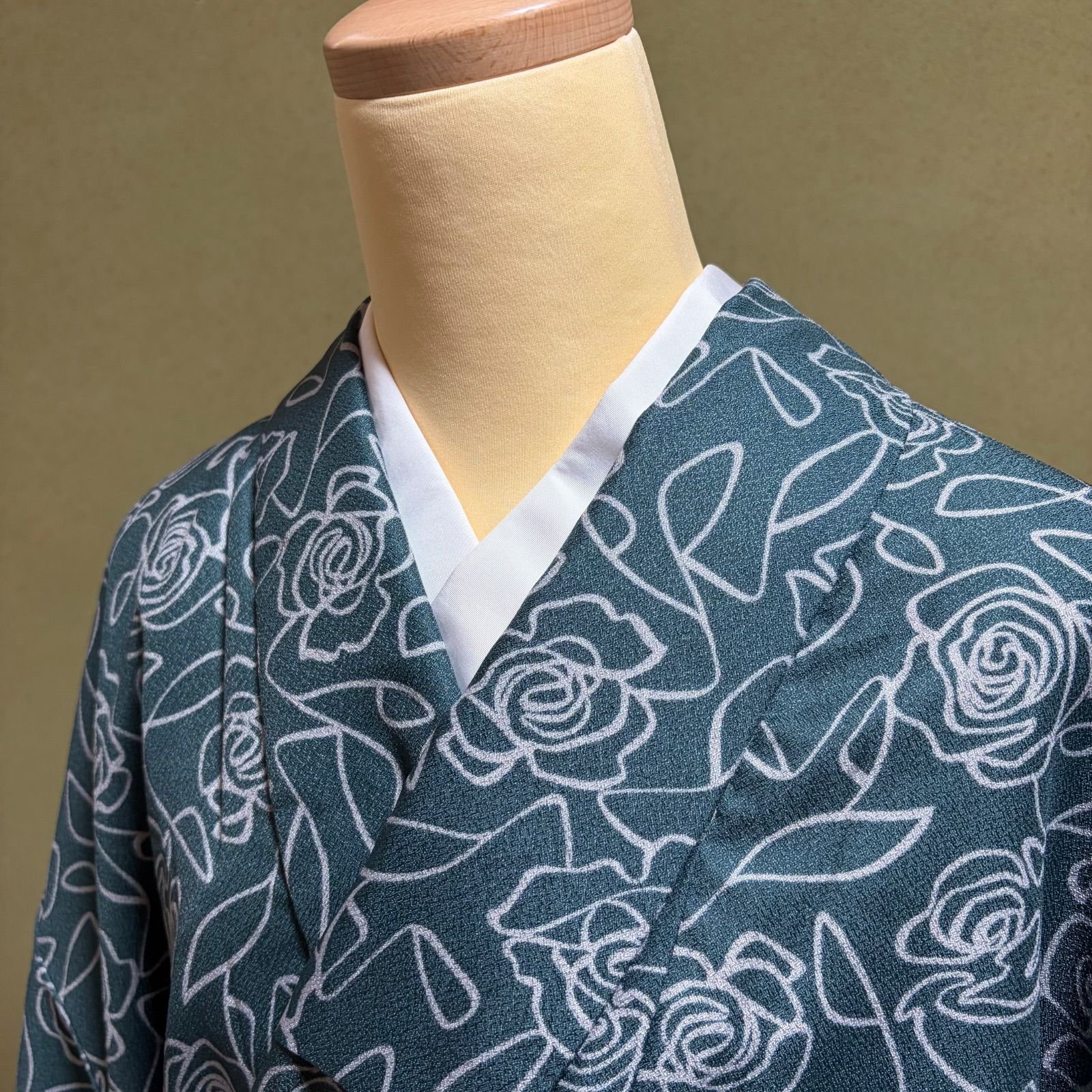 薔薇 綿着物 居内商店 洗える 単衣 洗える着物 単衣（柄薔薇）（レディース