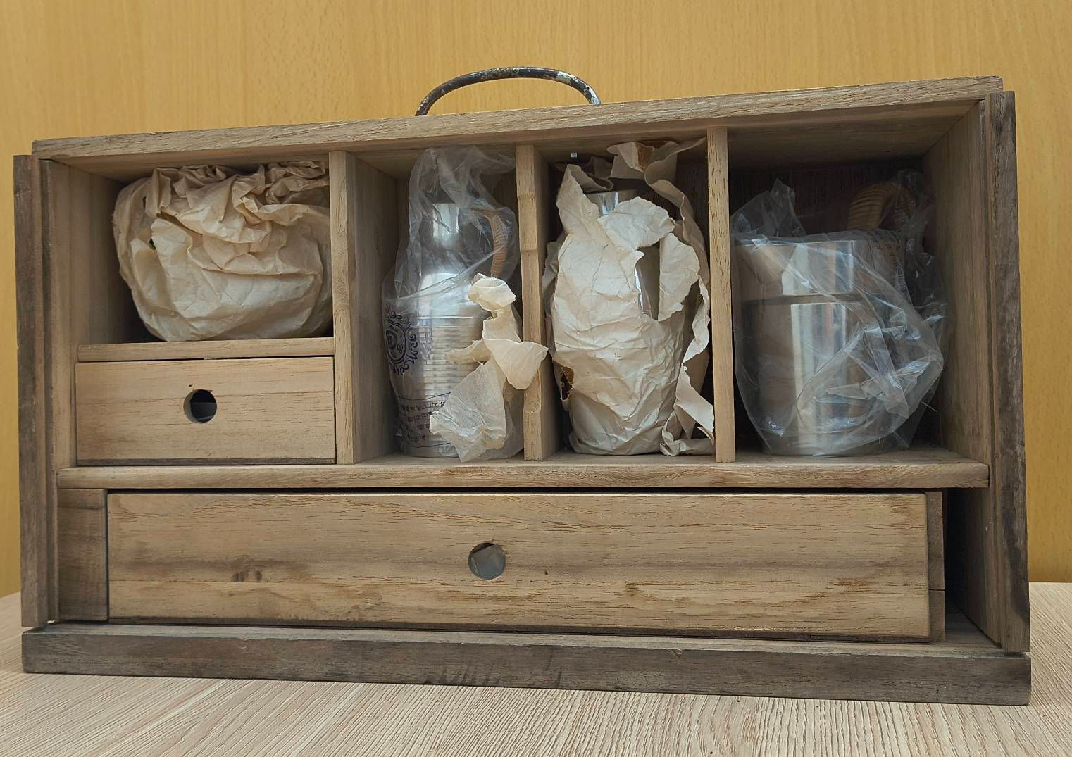 ☆【新品未使用・木箱付き】伝統工芸品 錫半 錫製 酒器揃え ちろり 