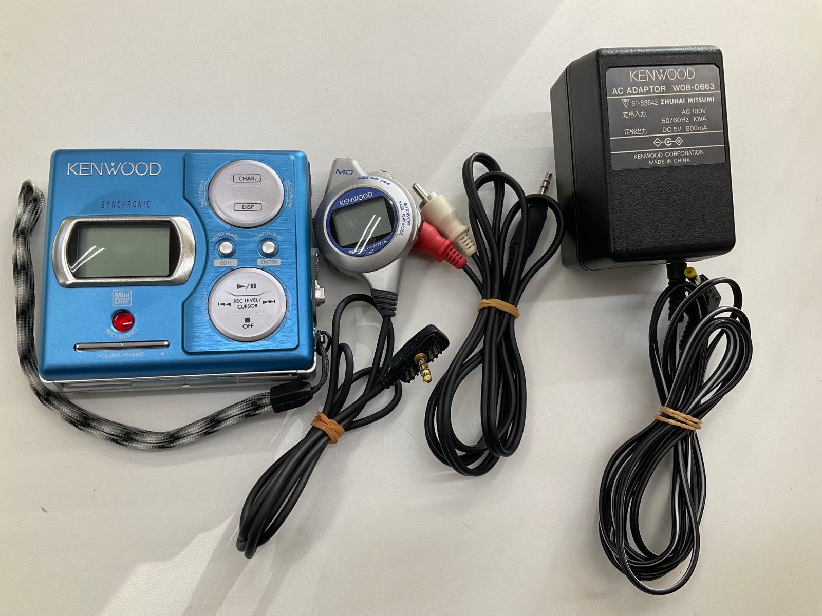 通電〇、動作未確認】KENWOOD ケンウッド ポータブルMDウォークマン