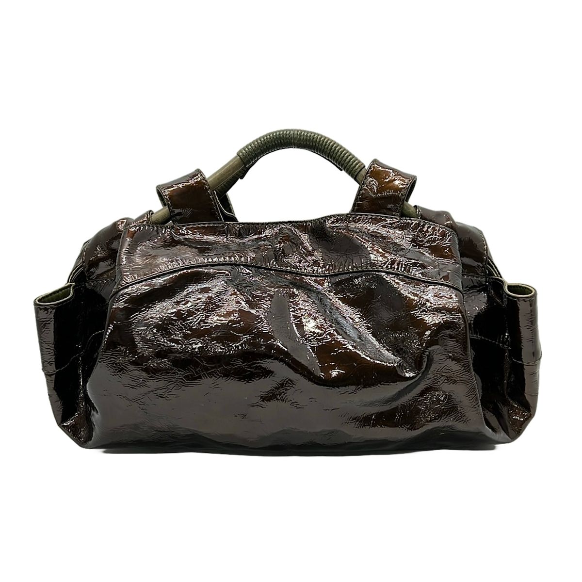 LOEWE(ロエベ) ハンドバッグ ナッパアイレ ダークブラウン×カーキ 