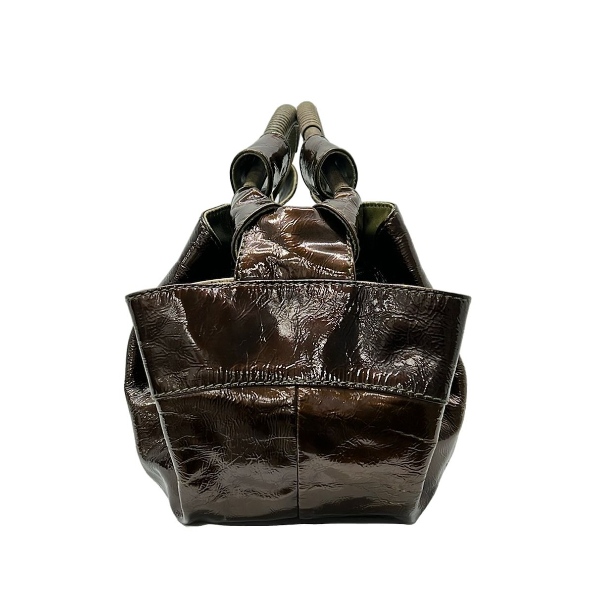 LOEWE(ロエベ) ハンドバッグ ナッパアイレ ダークブラウン×カーキ 