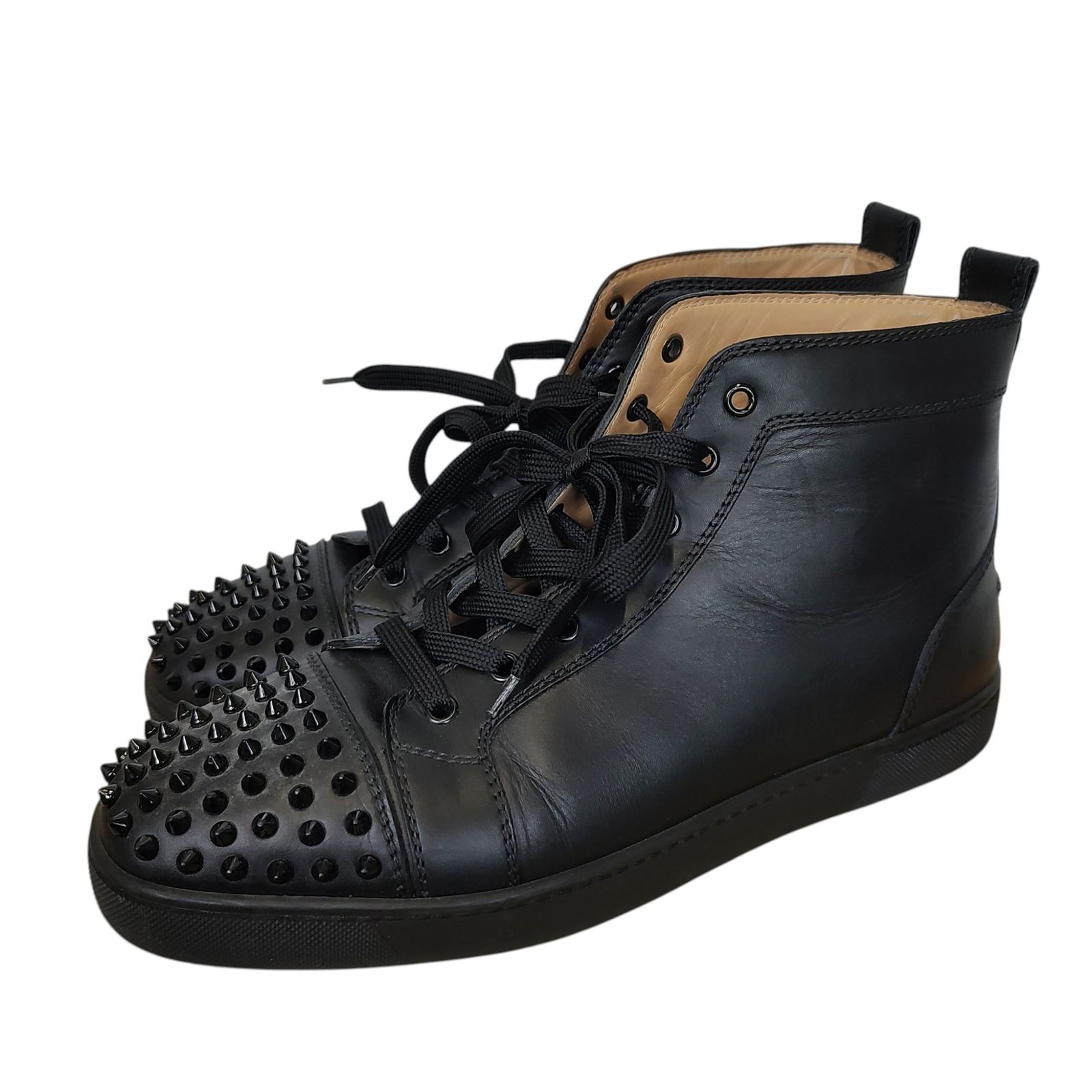 CHRISTIAN LOUBOUTIN クリスチャンルブタンブーツ 黒レザー Christian Louboutin クリスチャンルブタン カーフレザー 黒 【公式通販】