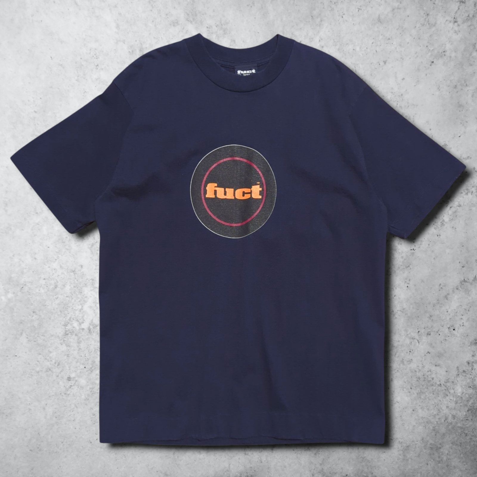L 90s FUCT ファクト アメリカ製 Tシャツ ネイビー fuct ファクト サークルロゴ 90s USA製 Tシャツ 半袖 L エリック