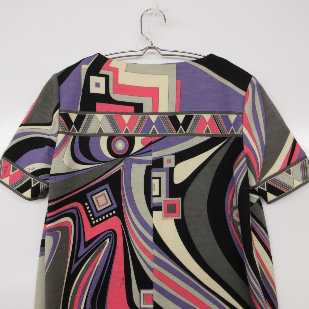 Emilio Pucci エミリオプッチ ワンピース 半袖 ウール 86RI52 幾何学柄
