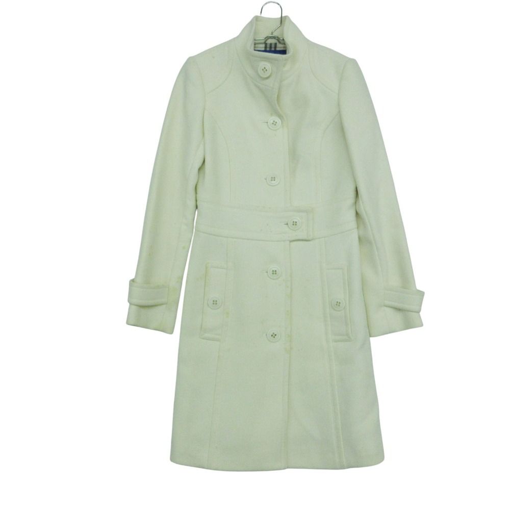 BURBERRY BLUE LABEL アンゴラ コート 38 返品保証付 BURBERRY BLUELABEL アンゴラスタンドカラーコート 38