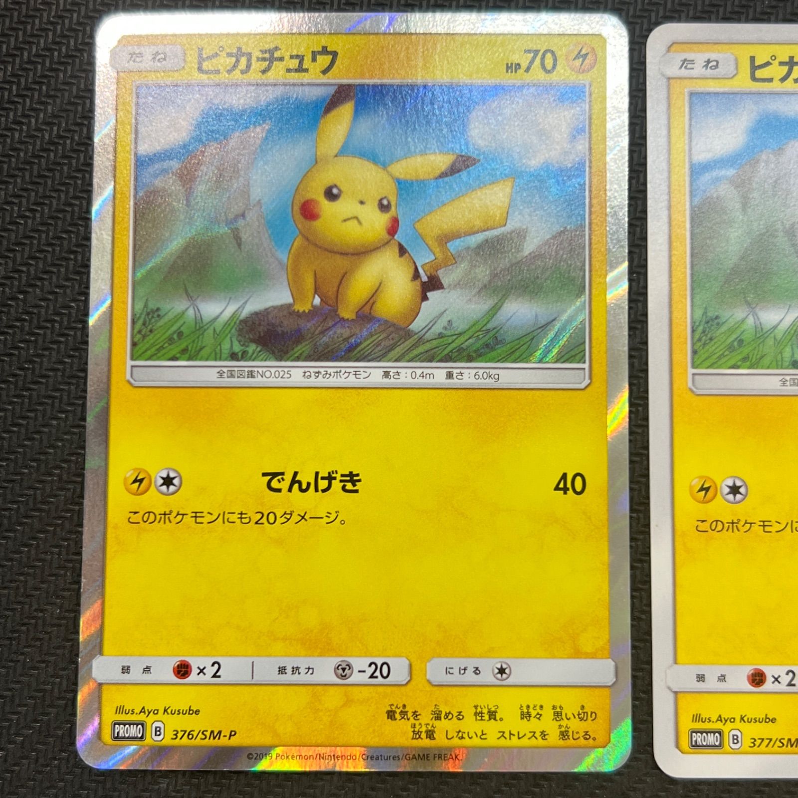 ピカチュウ 377/SM-P プロモ　2019ローソンサマーキャンペーン 376 377/SM-P ピカチュウ プロモ ローソンサマーキャンペーン 2枚